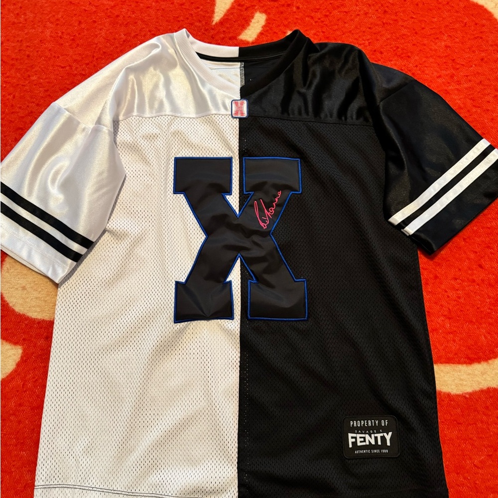 Fenty Black and White Split Super Bowl Jersey